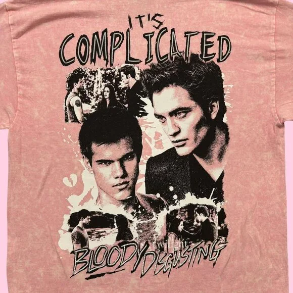 Bloody Disgusting x Twilight It's Complicated Mineral Wash Tee L - Picture 2 of 5